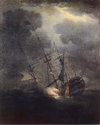 Monamy, Peter The Loss of H.M.S. Victory in a gale on 4 October 1744 china oil painting artist